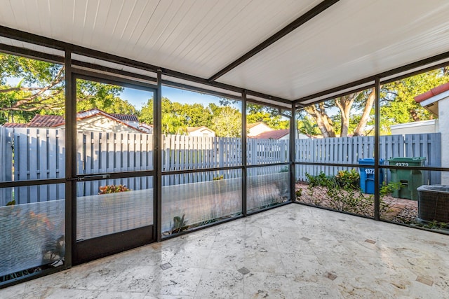 view of unfurnished sunroom