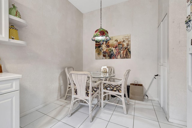 view of tiled dining area