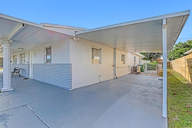 view of property exterior featuring a patio