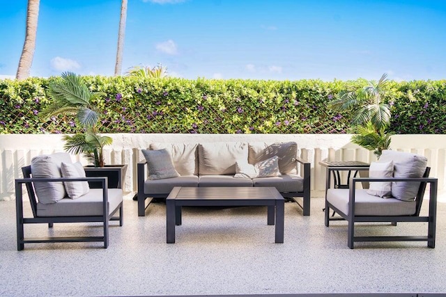 view of patio featuring an outdoor hangout area