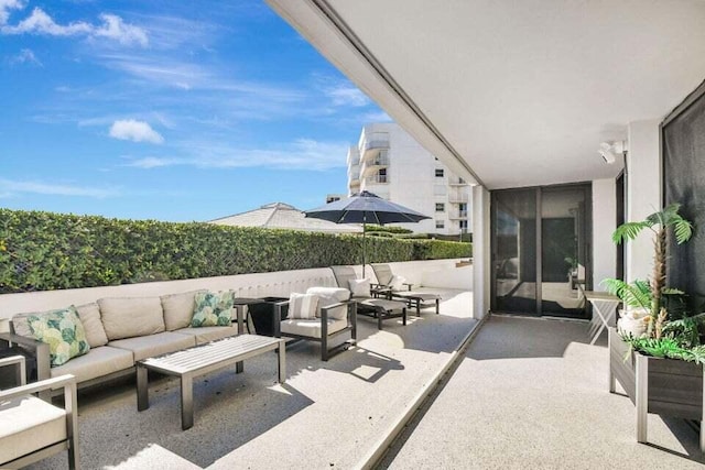 view of patio / terrace with an outdoor hangout area