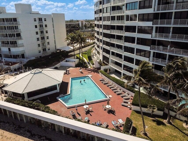 view of pool with a patio area