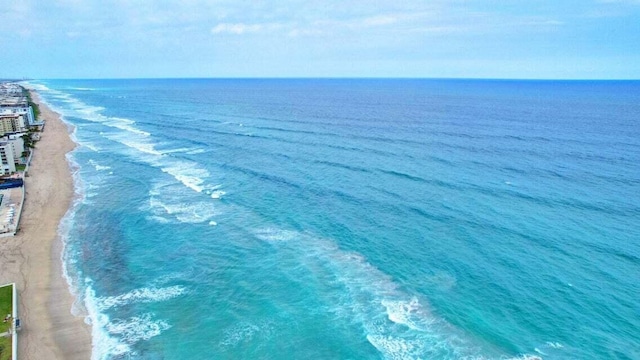 view of water feature featuring a beach view