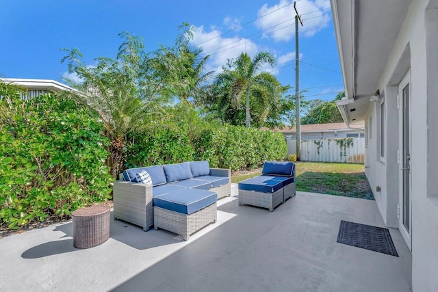 view of patio with an outdoor hangout area