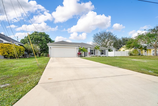 view of front of home featuring a garage and a front yard