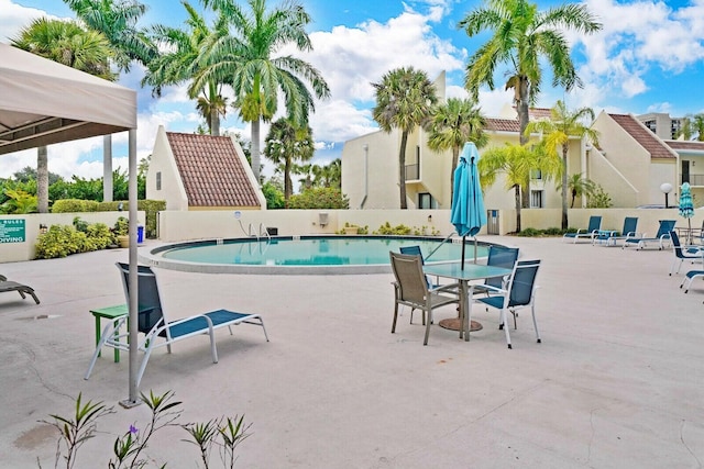 view of pool with a patio area