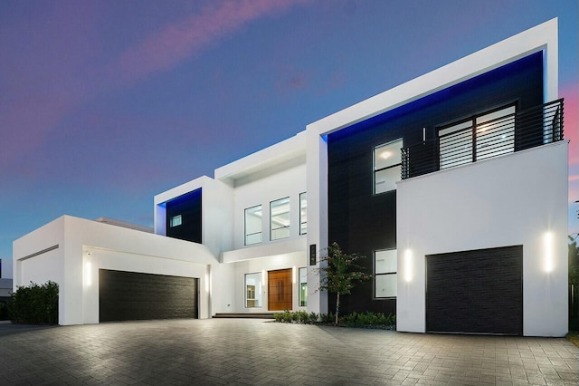 modern home featuring a balcony