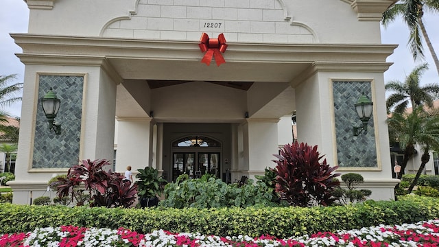 view of exterior entry with french doors