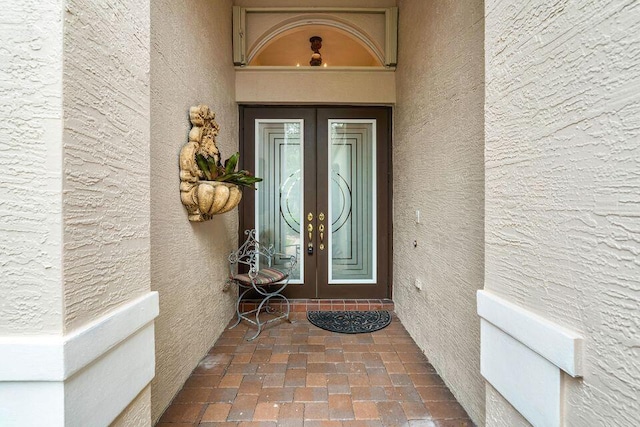 doorway to property with french doors