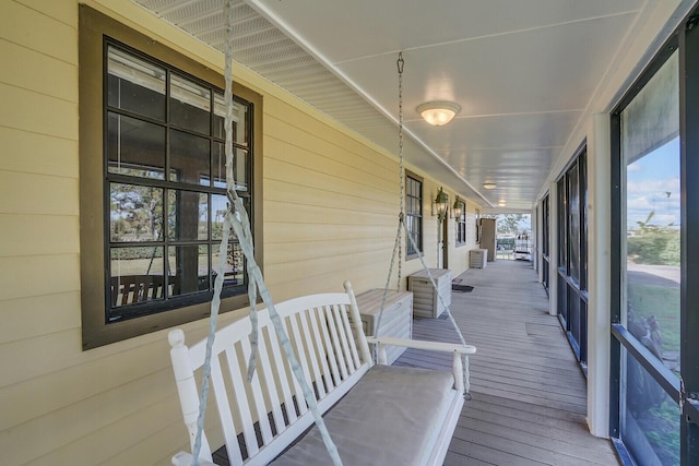 deck with covered porch