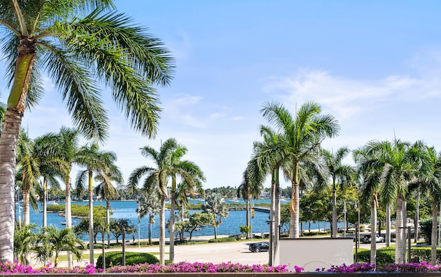 view of community featuring a water view