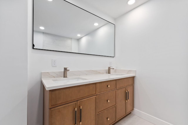 bathroom featuring vanity and tile patterned floors