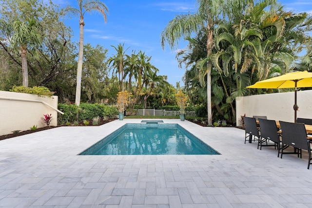 view of pool featuring a patio area