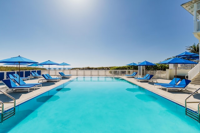 view of pool with a patio area