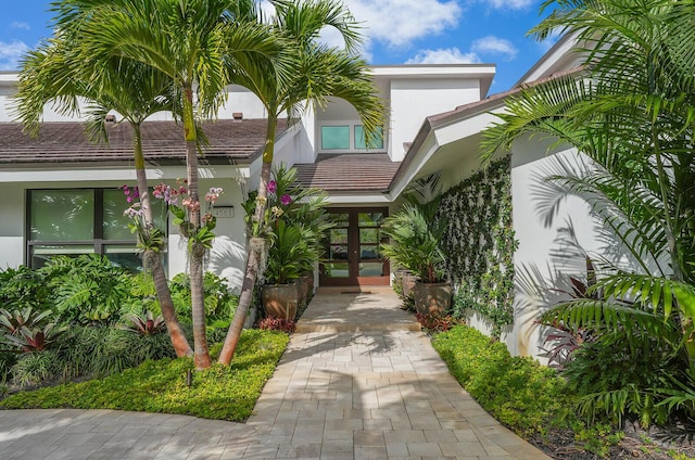 entrance to property with french doors