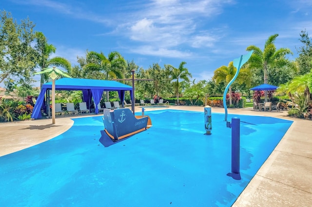 view of pool featuring a patio area