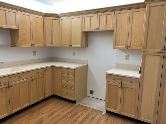 kitchen featuring light hardwood / wood-style floors and sink