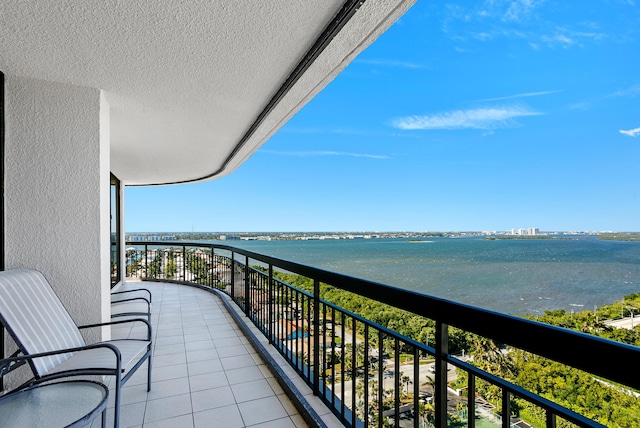 balcony with a water view