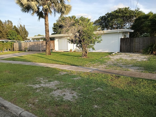 exterior space with a front lawn