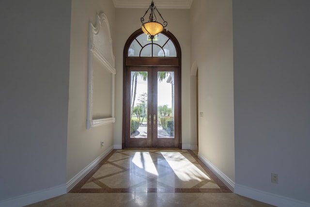 foyer with french doors