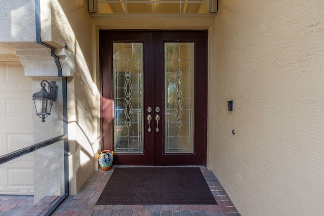 view of exterior entry with french doors