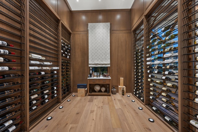 wine room featuring light hardwood / wood-style flooring