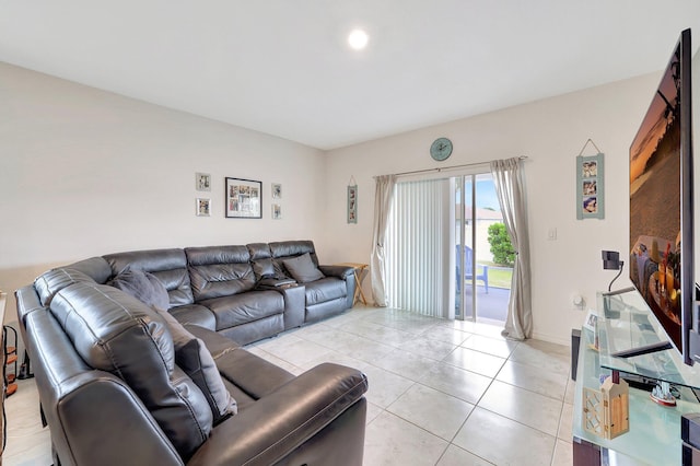 view of tiled living room