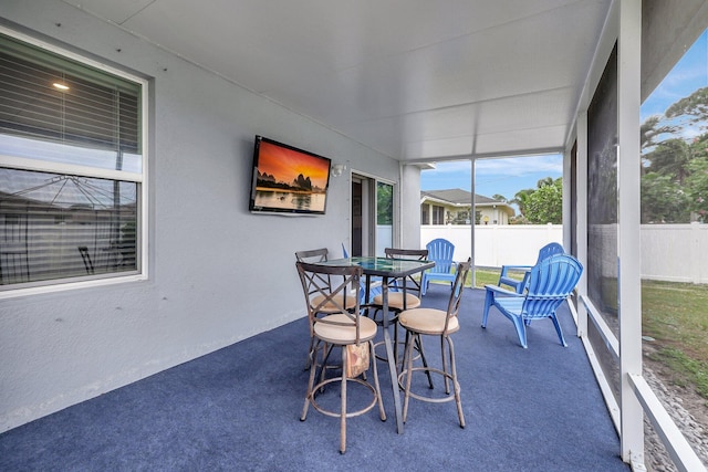 view of sunroom