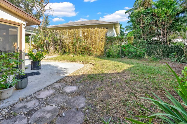 view of yard with a patio area