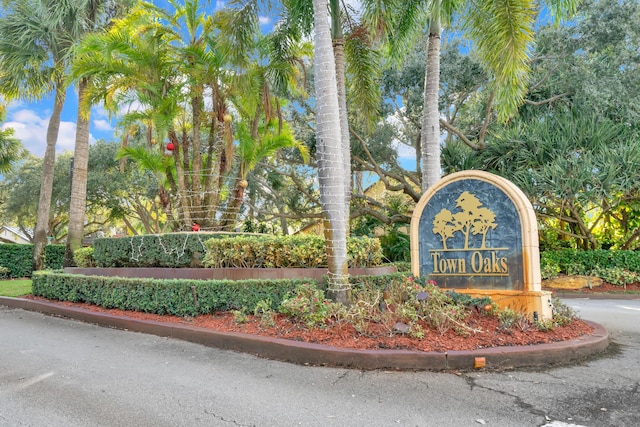 view of community sign