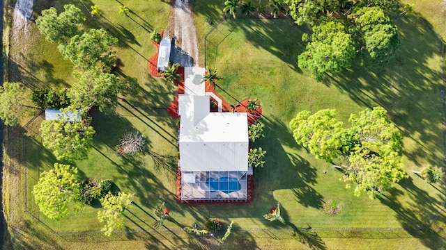 aerial view featuring a rural view