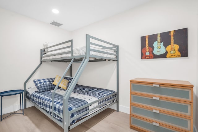 bedroom featuring light hardwood / wood-style flooring