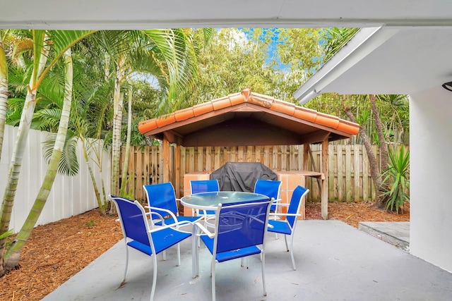 view of patio with area for grilling