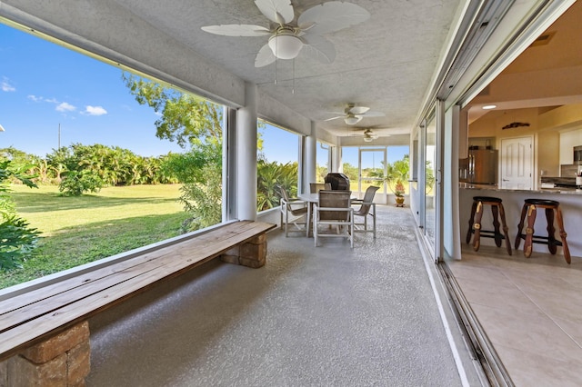 view of sunroom