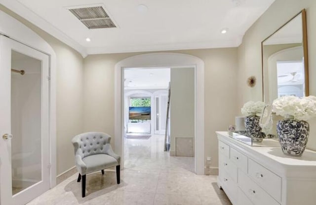 interior space with light tile patterned floors