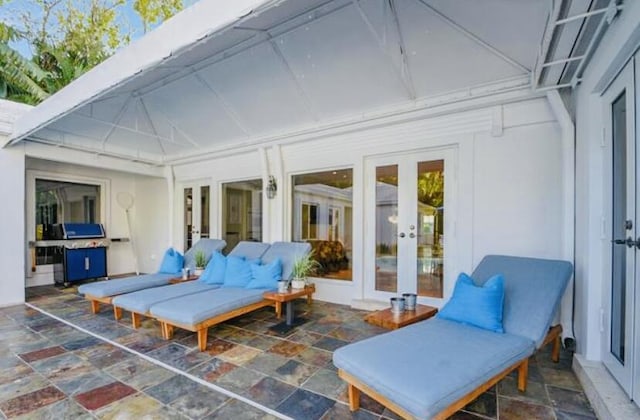 sunroom / solarium with french doors