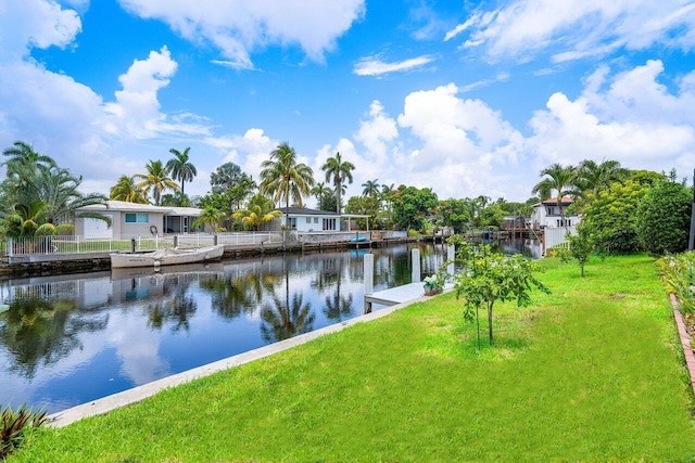 view of water feature featuring a boat dock