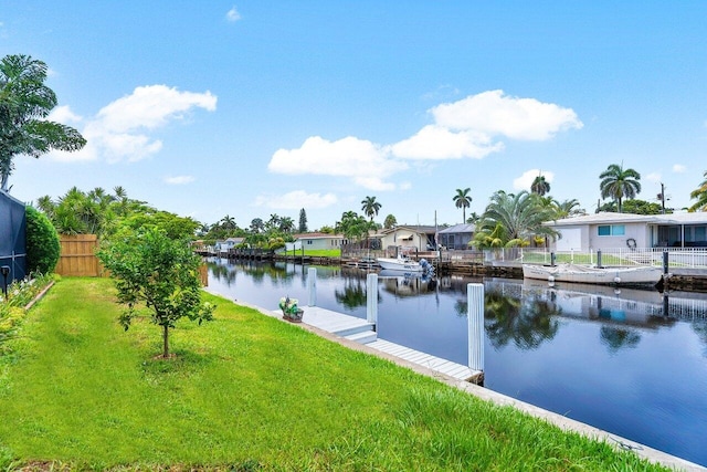 property view of water featuring a dock