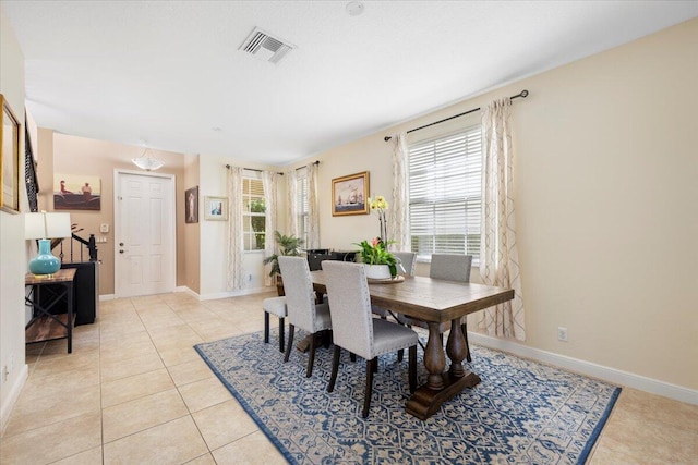 view of tiled dining room