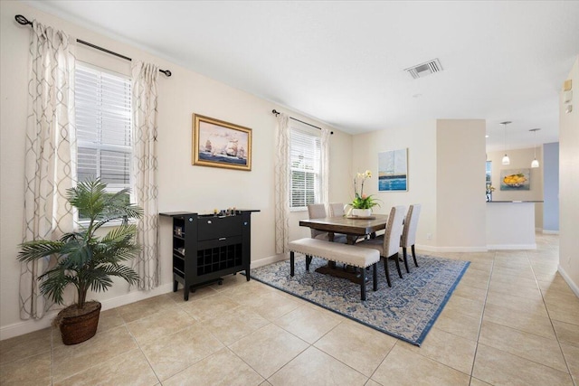 view of tiled dining area