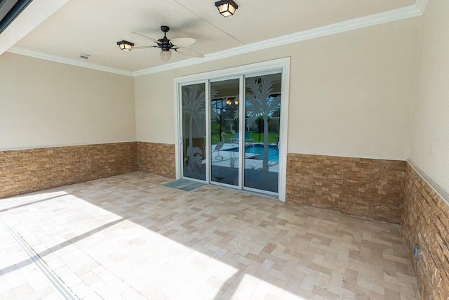 view of patio / terrace with ceiling fan