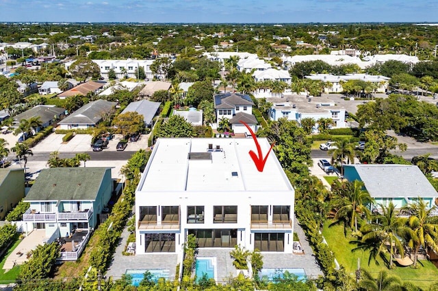 aerial view featuring a residential view