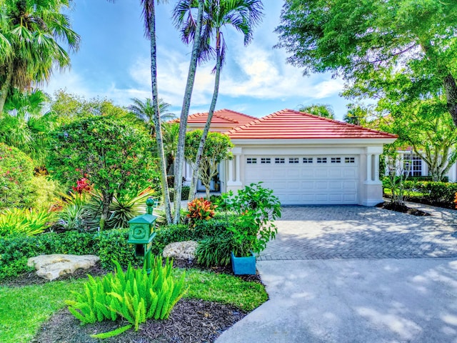 view of front of house with a garage