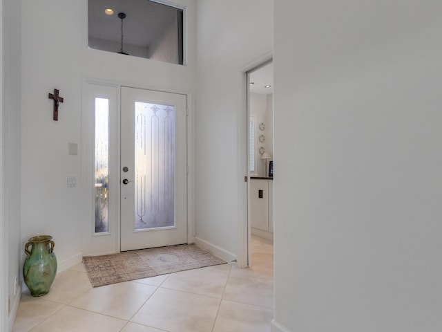 view of tiled foyer