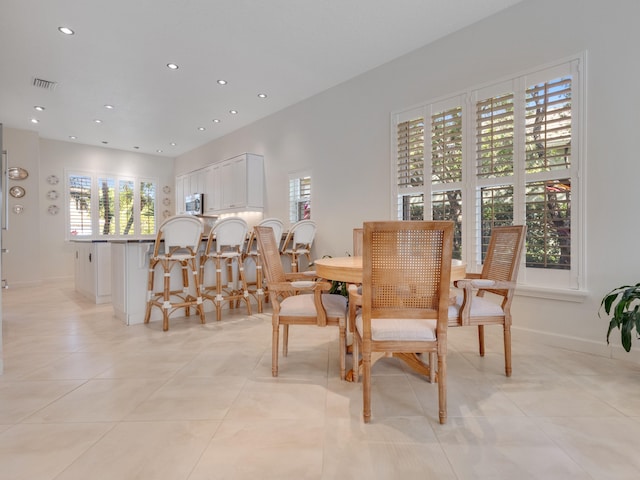 view of tiled dining room