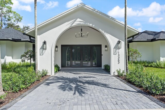 view of exterior entry with french doors