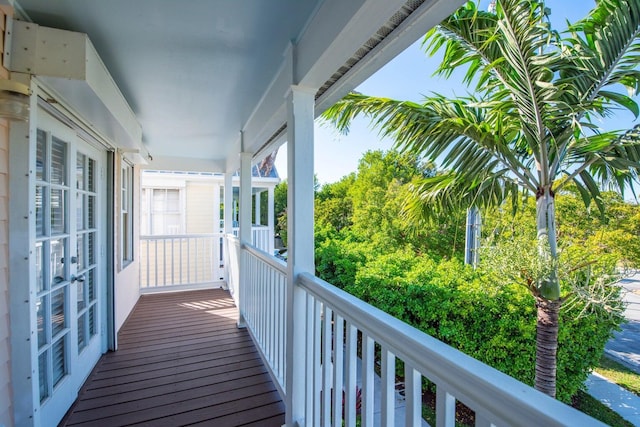 balcony with french doors