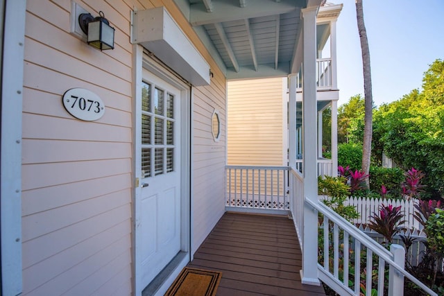 balcony with covered porch