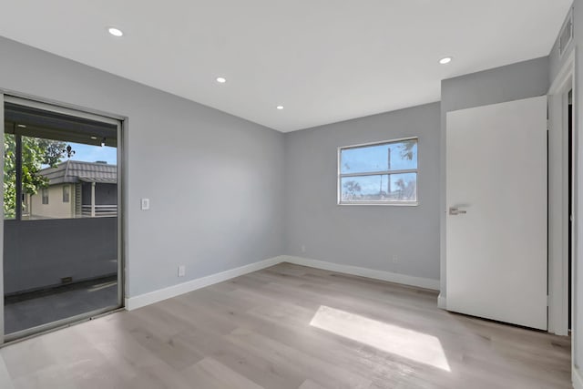 empty room featuring light wood-type flooring