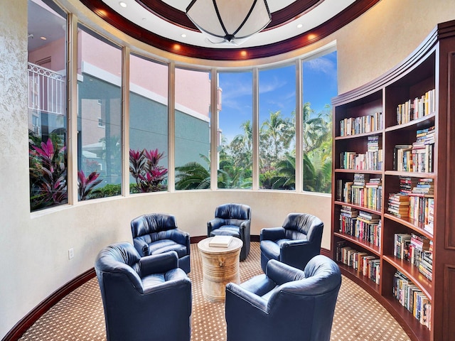 sitting room with carpet